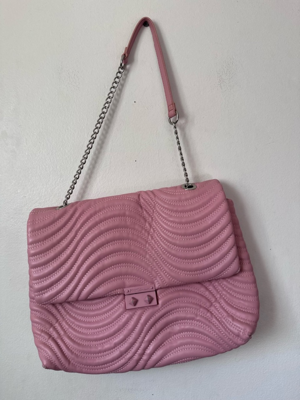 Pink Quilted Chain-Handle Shoulder Bag